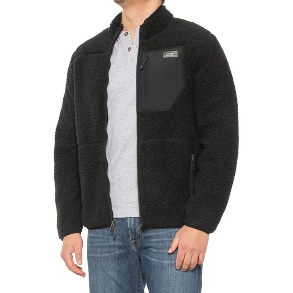 NEW $115 Eddie Bauer Chialali Sherpa Fleece Jacket! Black Chest PocketFull Zip